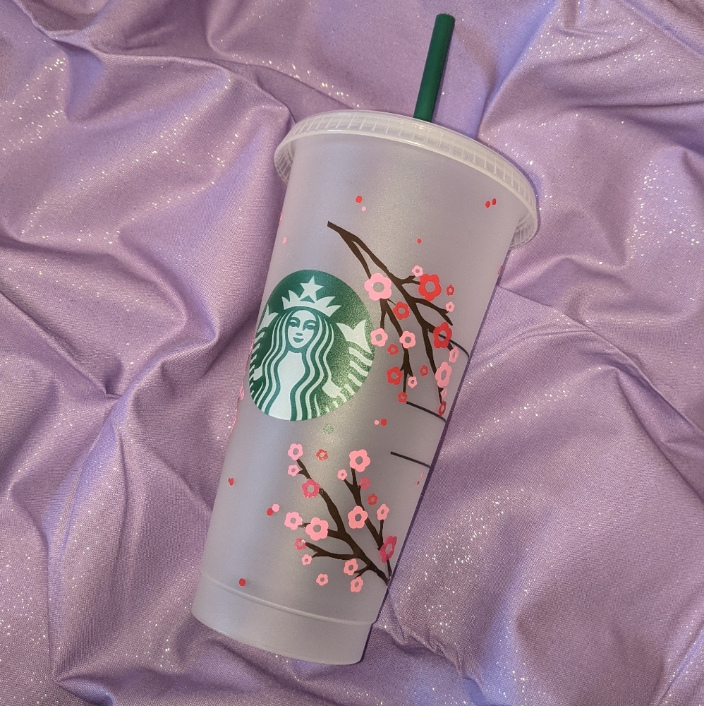 cherry blossom inspired starbucks cup tumbler - Picture 5 of 8